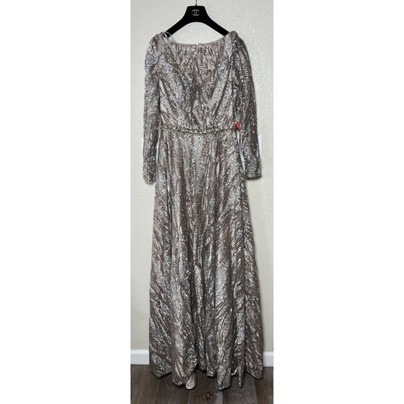 Mac Duggal size 4 Embroidered & Embellished Long Sleeve Tulle Ballgown $798 - Picture 4 of 16